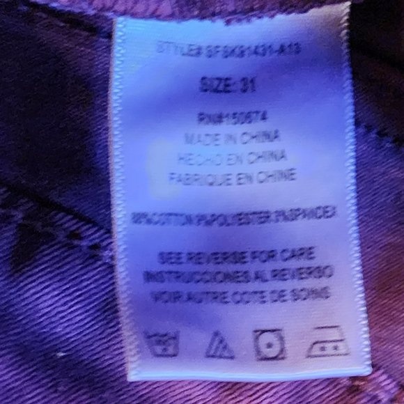 Wash Lab High Waist Purple Jeans with Stretch Size 31 - Picture 4 of 9